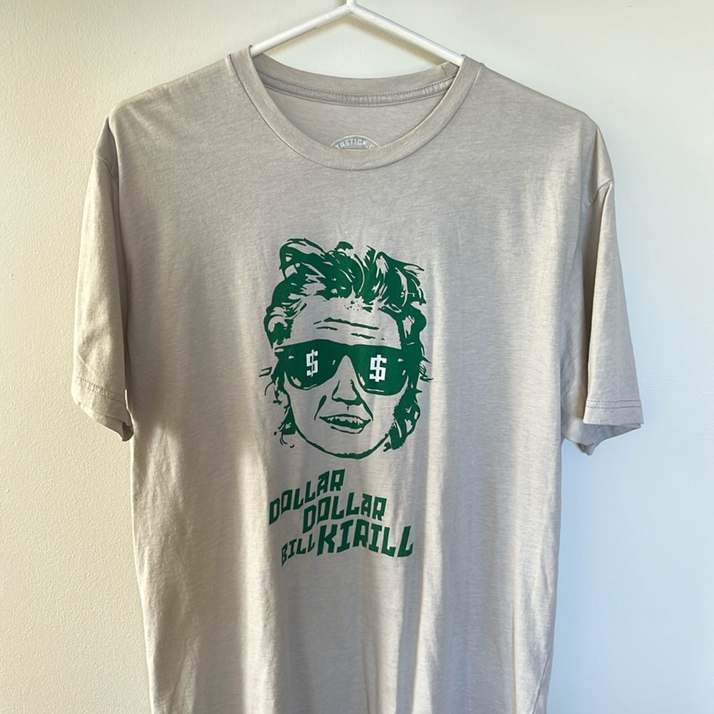 Dollar Dollar Bill Kill Graphic Tee - Light Gray / Green